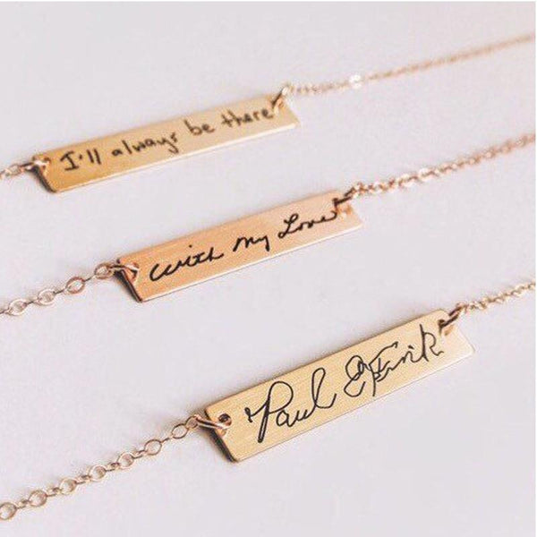 Personalized Bar Necklace Stainless Steel Engraved Name Pendant Jewellery   Jewellery