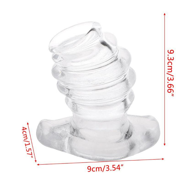 Hollow Tunnel Butt Rippled Thread Anal Peep Hole Enema Plug Speculum Non Vibrating Butt Plugs