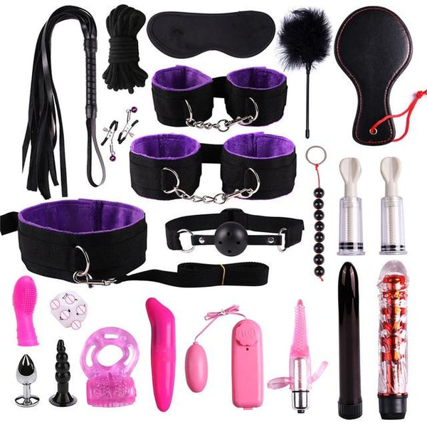 Beginner's Sex Toy Kit With  Nipple Suckers Restraints Nipple & Clitoral Toys