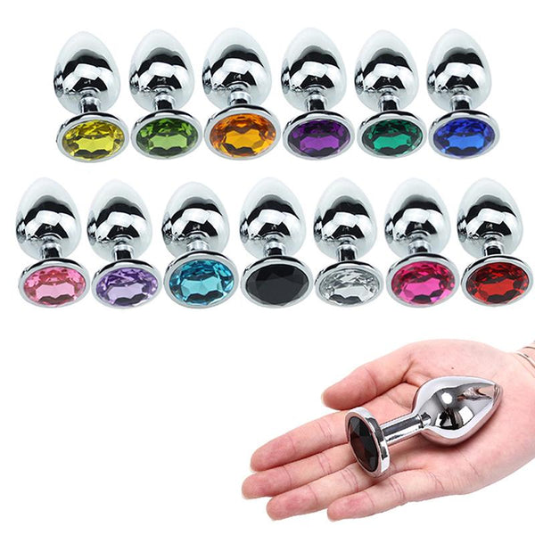 Stainless Steel Crystal Jewel Anal Plug Small Non Vibrating Butt Plugs