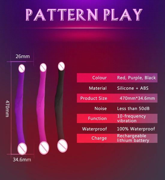 Pink Purple Double Ended Dildo  Clitoral G Spot Stimulation Lesbian Couples Double Ended Dildos