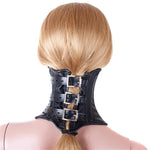 Sexy Black Leather Neck Corset Masked Mystery Submissive Bdsm Fetish