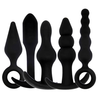 Silicone Anal Dildo Butt Plug Set  Training Fetish Non Vibrating Butt Plugs