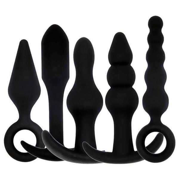 Silicone Anal Dildo Butt Plug Set  Training Fetish Non Vibrating Butt Plugs