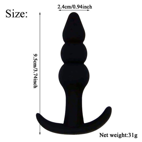 Silicone Anal Dildo Butt Plug Set  Training Fetish Non Vibrating Butt Plugs