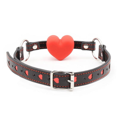 Red Heart Ball Gag Silicone Mouth  Kink Fetish Restraints Gags