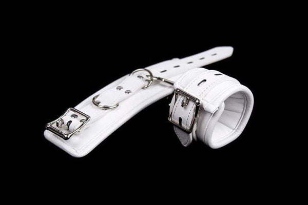 White Wrist Ankle Cuffs Spreader Bar  Kink Restraints Spreader Bars