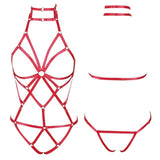 Red Elastic Sexy Harness Bondage Body Cage Accessories Erotic Lingerie Women Bdsm