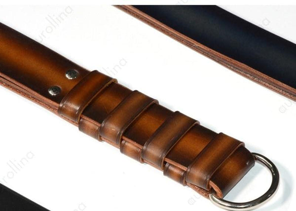 Three Layer Leather Spanking Strap Impact Toy   Restraint Belts