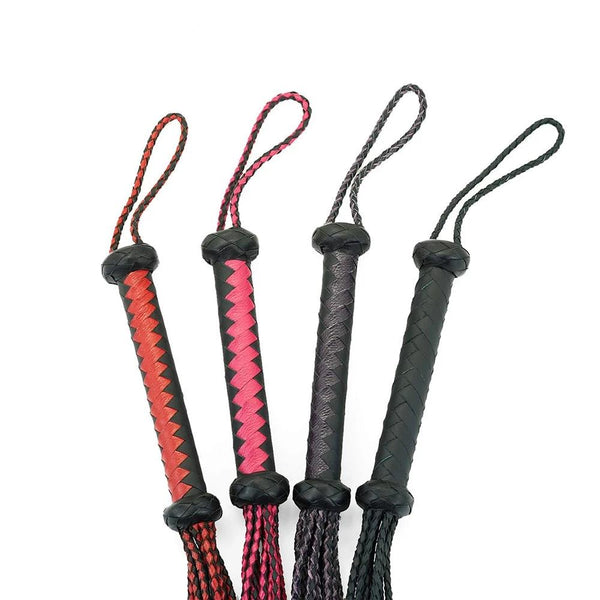 75Cm Braided Leather Flogger Whip  Spanking  Floggers