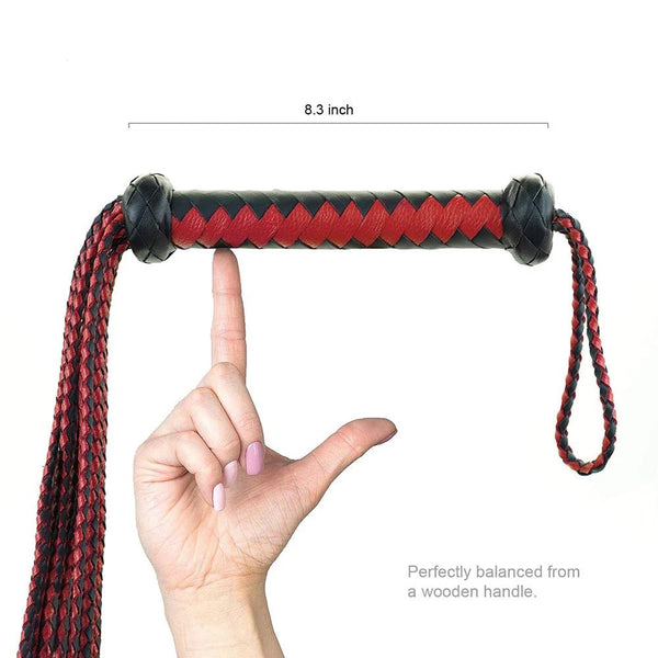 75Cm Braided Leather Flogger Whip  Spanking  Floggers