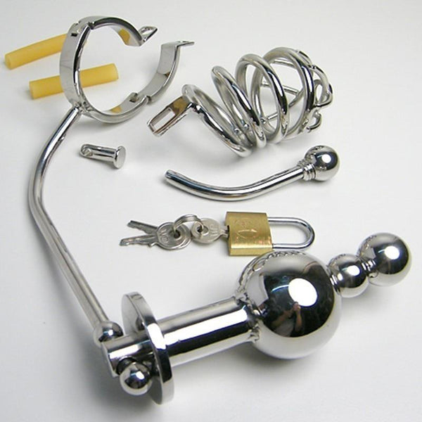 Male Chastity Belt Stainless Steel  Cage  Ring  Kink  Rings