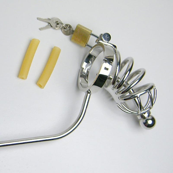 Male Chastity Belt Stainless Steel  Cage  Ring  Kink  Rings