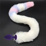 Stainless Steel Anal Plug With 80Cm Long Fur Tail Bdsm Pet Play Fox Kitten