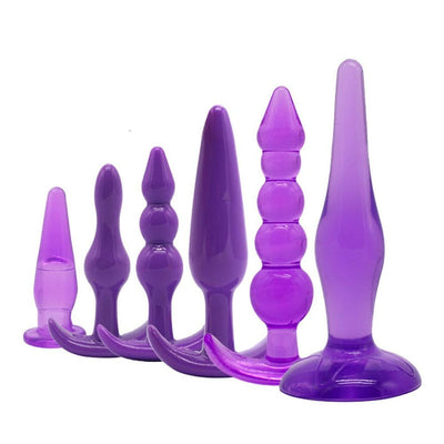 Purple Silicone Trainer Butt Plugs Set Beginner  Anal Training Kink Non Vibrating Butt Plugs