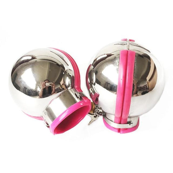 Stainless Steel Ball Helmet Cuffs  Sensory Deprivation Play Restraint Kits & Sets