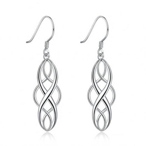 Earrings Veile Studios Pte S9252 Color Electroplating Simple Twisted Geometric Shape Earhook Silver