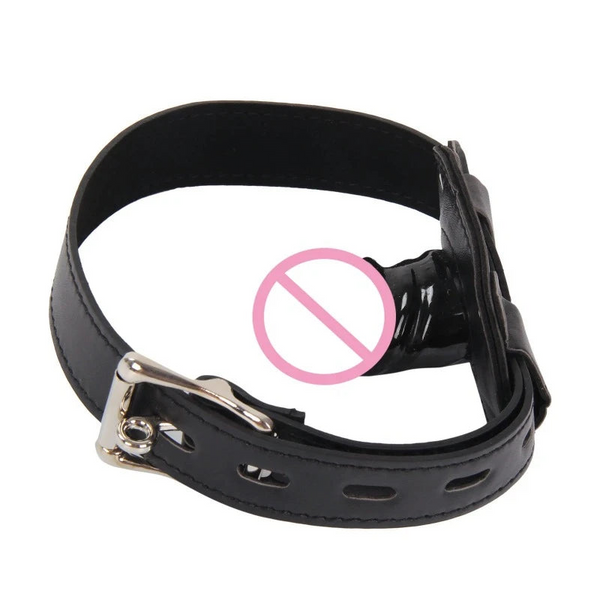 Pu Leather Sensory Deprivation Head Harness Headgear Open Mouth Gag Removable Funnel Femdom  Restraint Hood Roleplay Gags