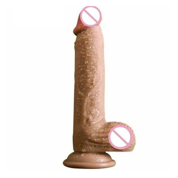Realistic  Balls Dildo Suction Cup Silicone Soft Dong Realistic Dildos
