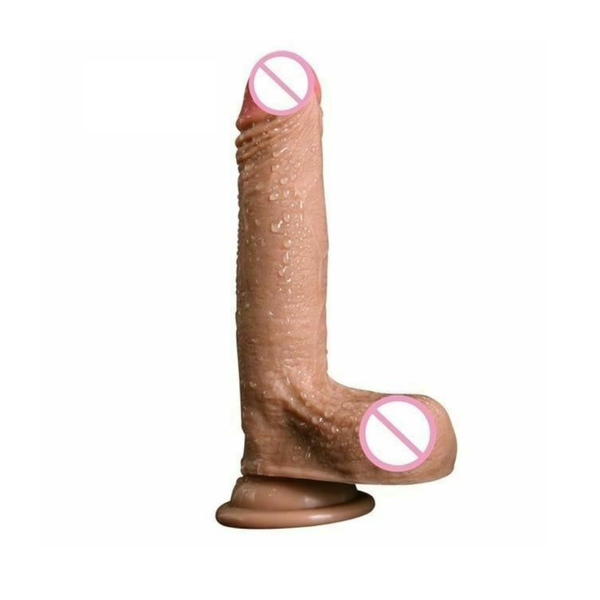 Realistic  Balls Dildo Suction Cup Silicone Soft Dong Realistic Dildos