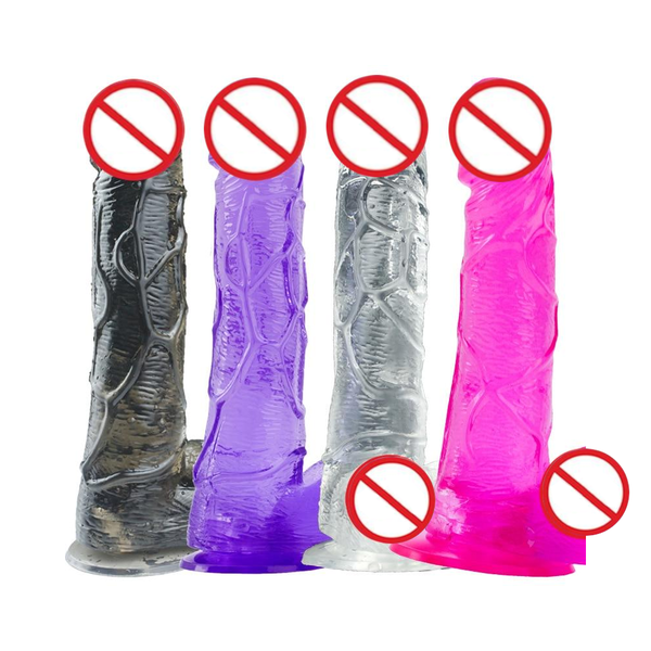 Realistic Jelly Dildo Deep Throat Training  And Balls Dong Realistic Dildos