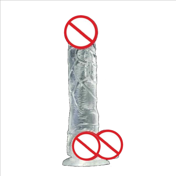 Realistic Jelly Dildo Deep Throat Training  And Balls Dong Realistic Dildos