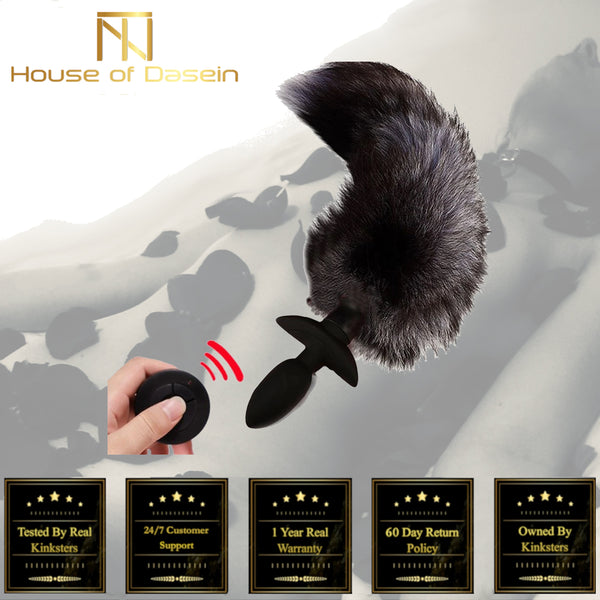 Rechargeable Vibrating Fox Tail Anal Plug Butt Plug Tails