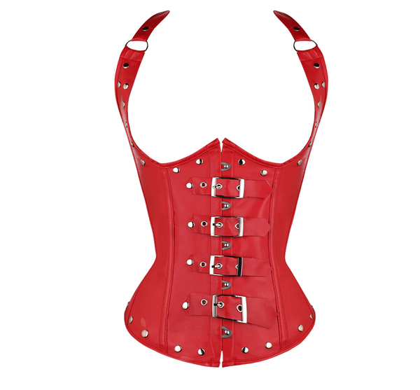 Black Red Under Bust Steel Boned Corset  Punk Fetish Wear Women  Corsets