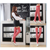 Red White Thigh Highs Socks