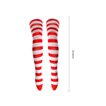 Red White Thigh Highs Socks