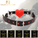 Gags House Of Dasein Red Heart Ball Gag Silicone Mouth Bondage Kink Fetish Restraints