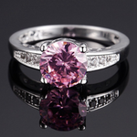 Rings Veile Studios Pink Womens Ladies Ring Zirconia Wedding Engagement Jewelry Party Accessories
