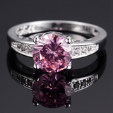 Rings Veile Studios Pink Womens Ladies Ring Zirconia Wedding Engagement Jewelry Party Accessories