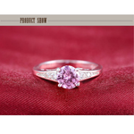 Rings Veile Studios Pink Womens Ladies Ring Zirconia Wedding Engagement Jewelry Party Accessories