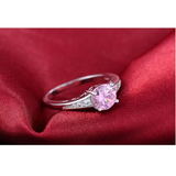 Rings Veile Studios Pink Womens Ladies Ring Zirconia Wedding Engagement Jewelry Party Accessories
