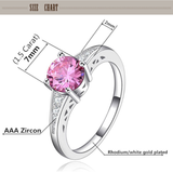 Rings Veile Studios Pink Womens Ladies Ring Zirconia Wedding Engagement Jewelry Party Accessories