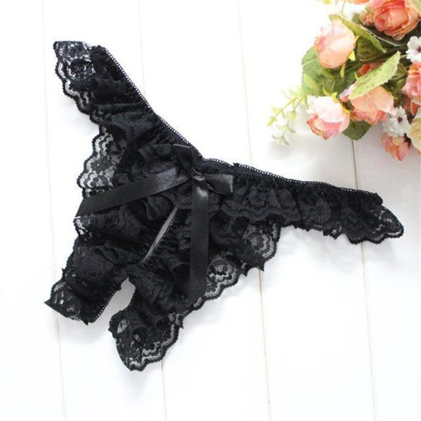 Ruffled Crotchless Panties Women Underwear Erotic Panties