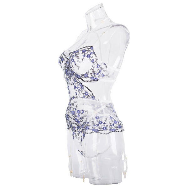 Fairy Lingerie Luxury Floral Transparent Sheer Lace Bra And Panties Size Chart Bras & Bra Sets