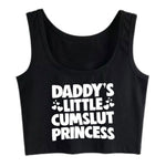 Daddy's Little Princess Novelty Crop Tank Top Bdsm Ddlg Shirt