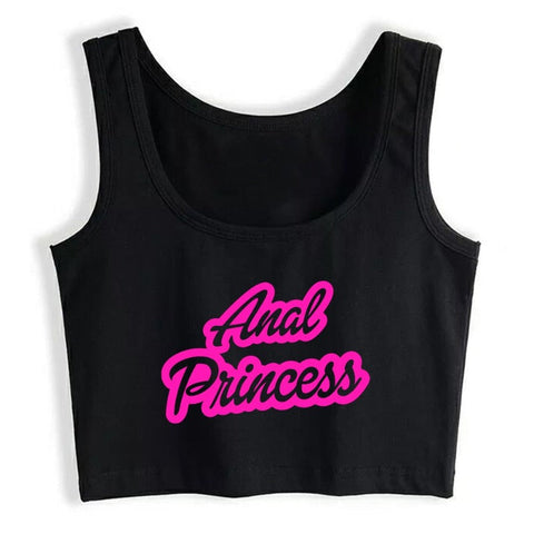Anal Princess Printed Cute Crop Tank Top Kawaii Ddlg Bdsm Shirt