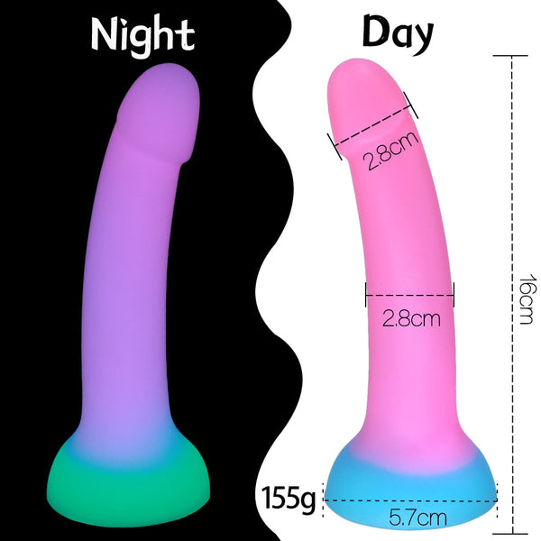 Soft Flexible Luminous Glowing Suction Cup Dildo For Women Maximum Pleasure Vag Glow In The Dark Dildos