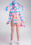 Yes Daddy Rainbow Stripes Sexy Lingerie Panties Long Sleeve Shirt