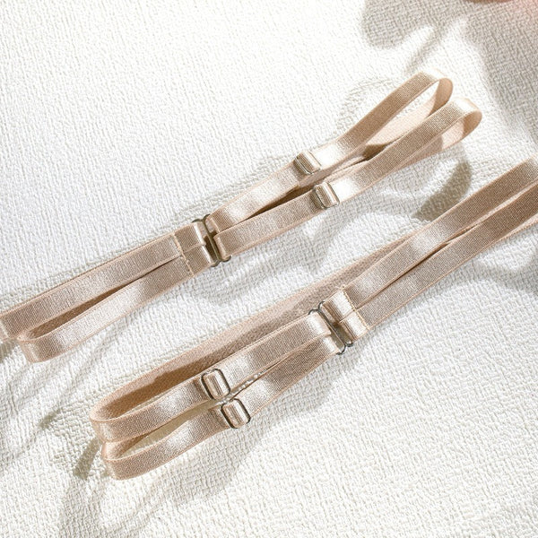 5 Piece Luxury See Through Floral Chains Thong Garter Bra Lingerie Set Colour Bras & Bra Sets