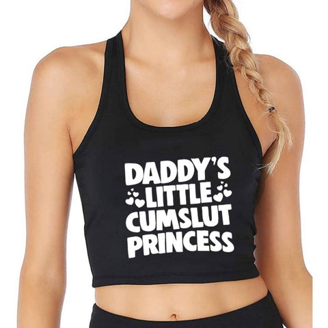 Daddy's Little Princess Novelty Crop Tank Top Bdsm Ddlg Shirt
