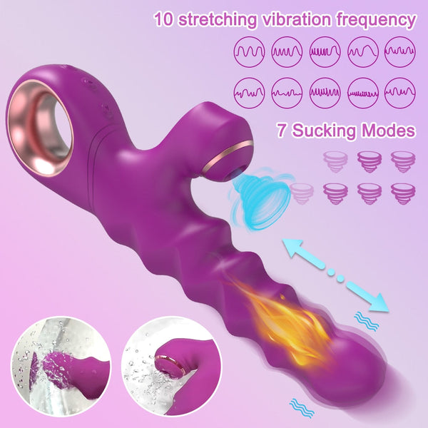 Thrusting Dildo  Female Clitoris Sucker Stimulator Clitoral Sucking Heating Vibrating Suction s