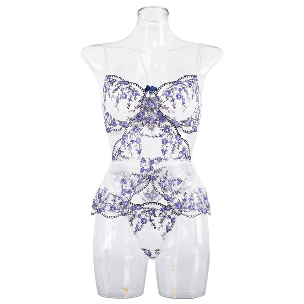 Fairy Lingerie Luxury Floral Transparent Sheer Lace Bra And Panties Size Chart Bras & Bra Sets