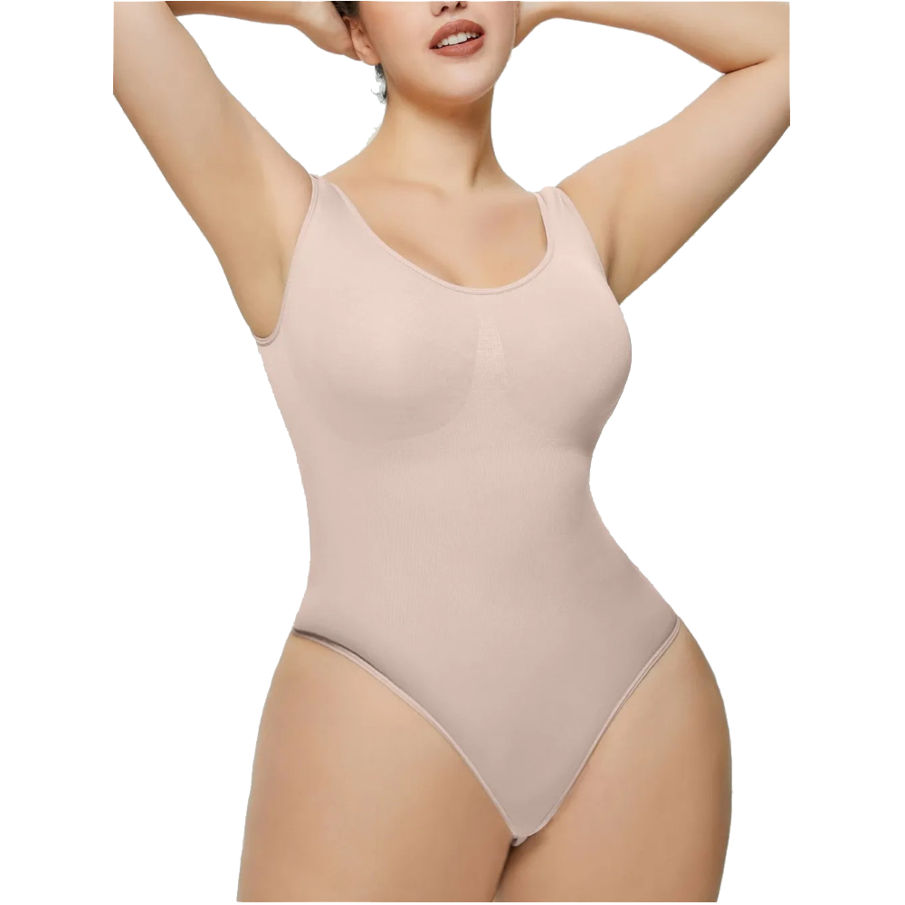 Scoop Neck Wide Strap Shaping Bodysuit Bodysuits