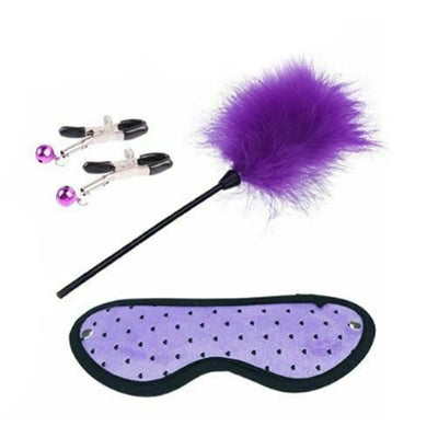 Starter Kit Flogger Tickler Nipple Clamps Kink  Fetish Restraints  Starter Kits