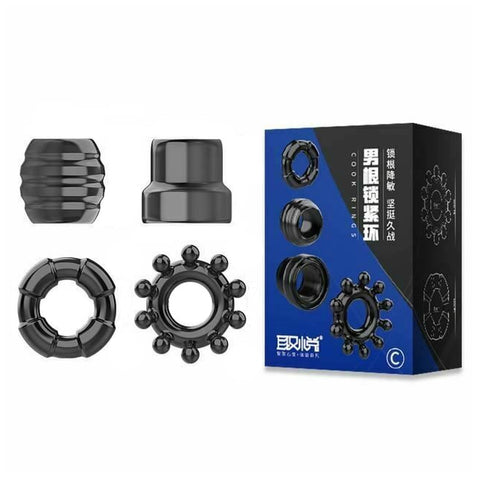 Set 4 Silicone Stretchy Cages Delay Ejaculation  Rings