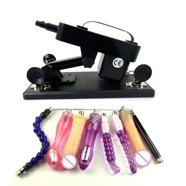 A2 Black Automatic Sex Machine 6 Dildos Plus Extender Rods Sex Machines